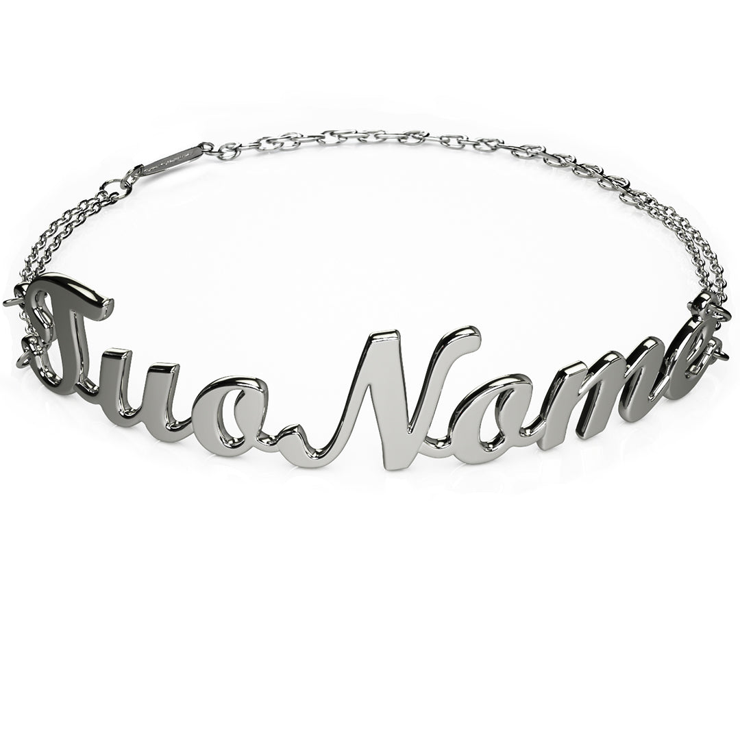 Bracciale Nome Corsivo - Argento