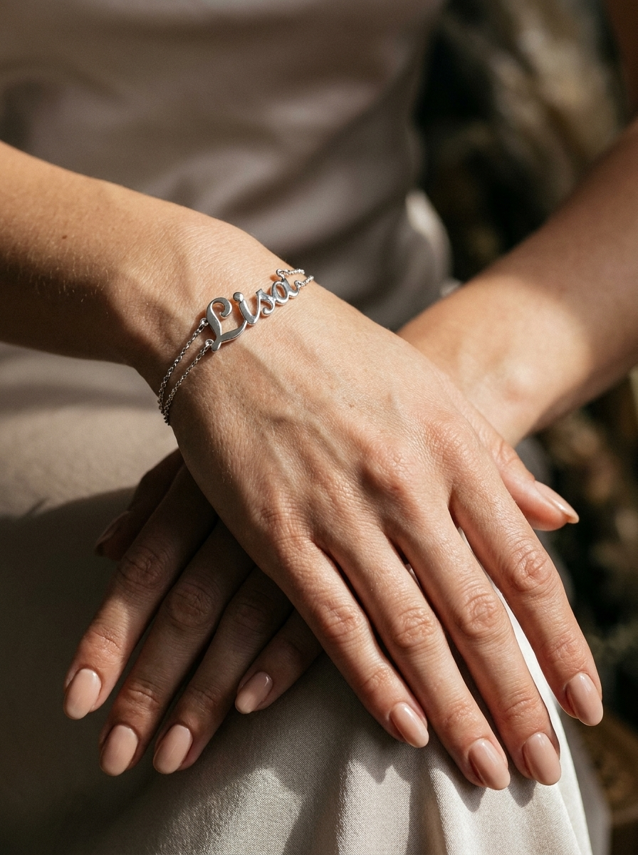 Bracciale Nome Corsivo - Argento