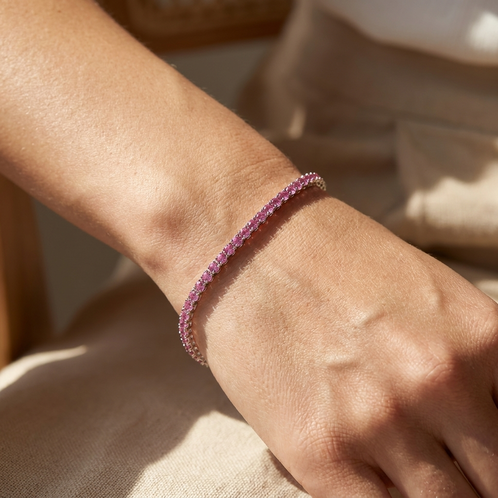 Bracciale Saldato Tennis Rosa - Nomissimo