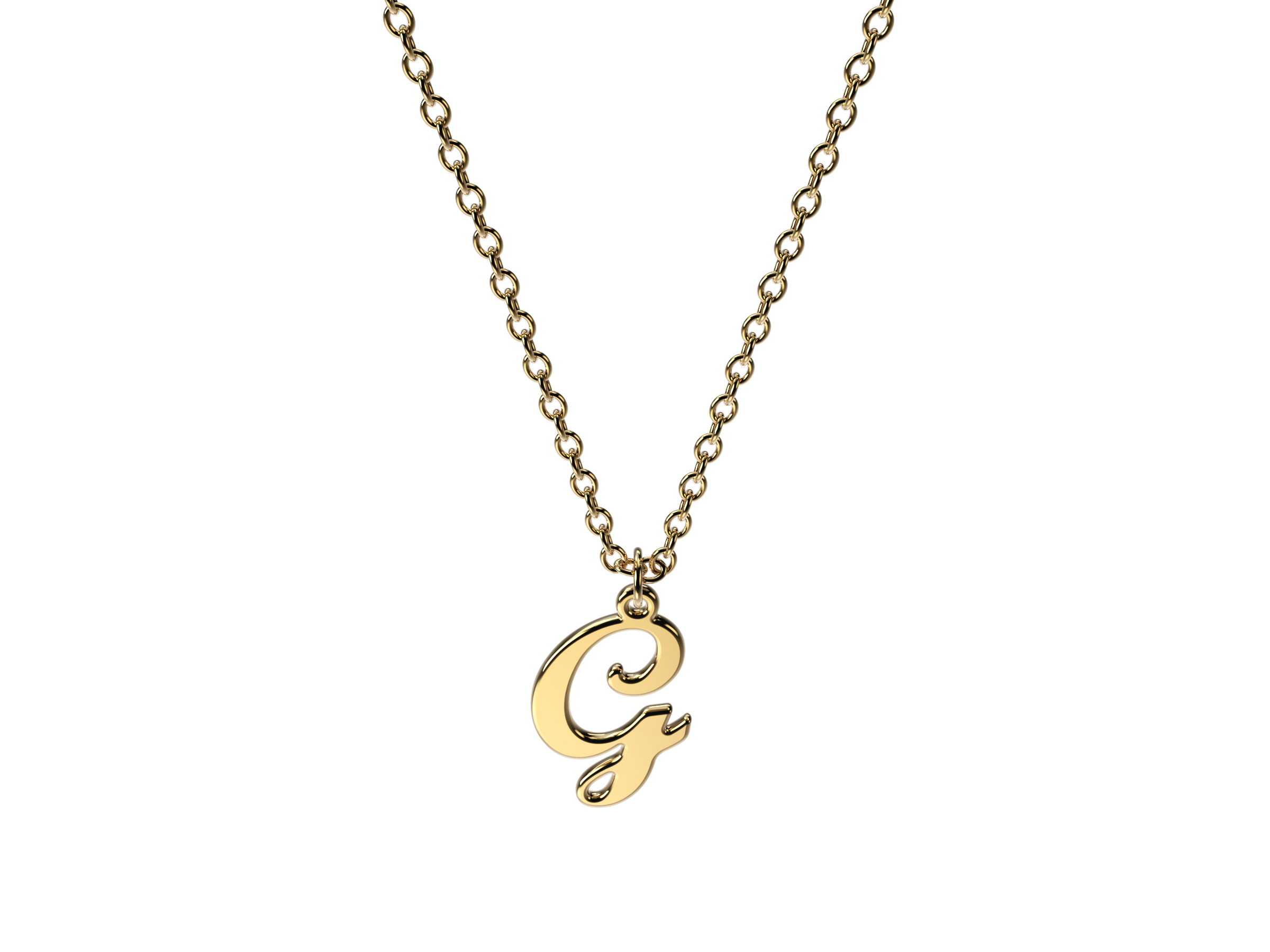 Collana Iniziale Corsivo - Argento