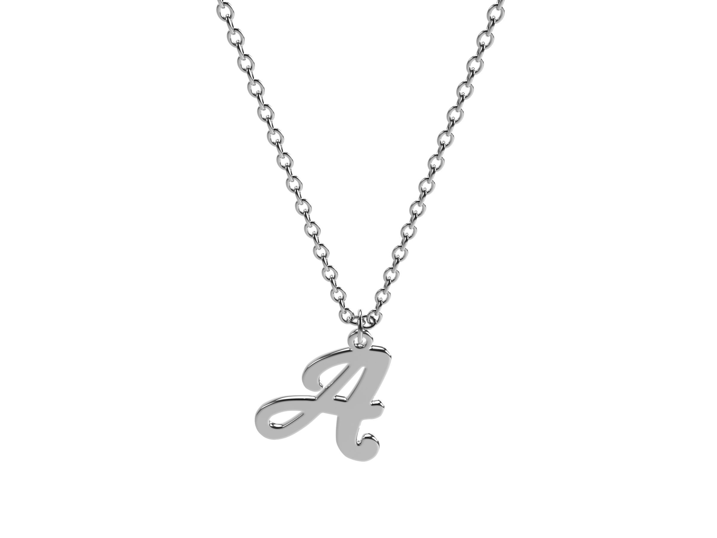 Collana Iniziale Corsivo - Argento