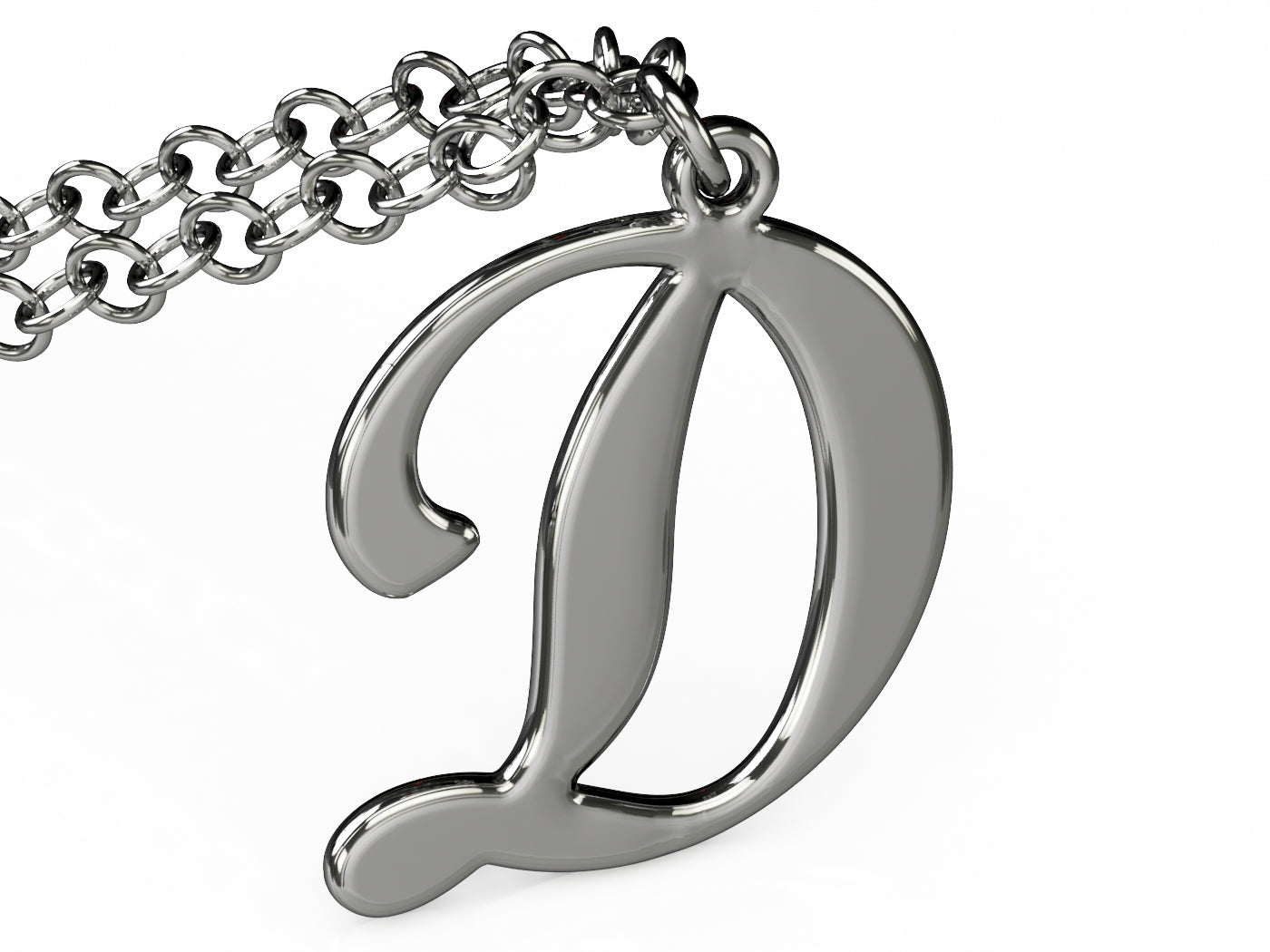 Collana Iniziale Corsivo - Argento