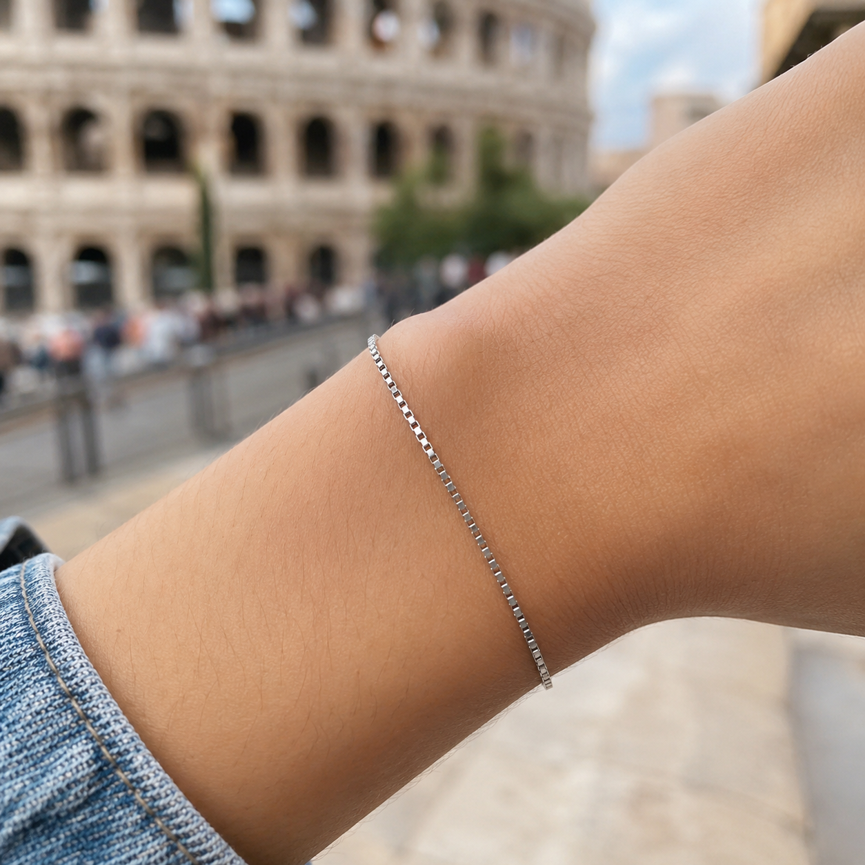 Bracciale Saldato in Acciaio Maglia Veneziana - Nomissimo